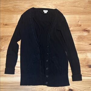 Classic Black Cotton Cardigan